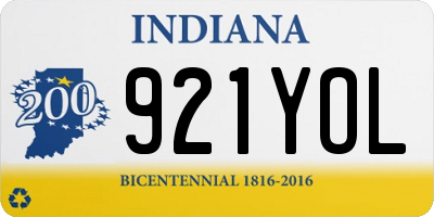 IN license plate 921YOL
