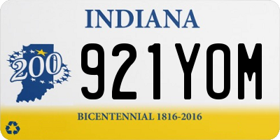 IN license plate 921YOM