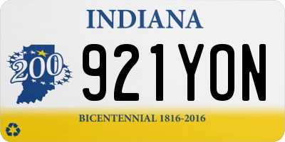 IN license plate 921YON