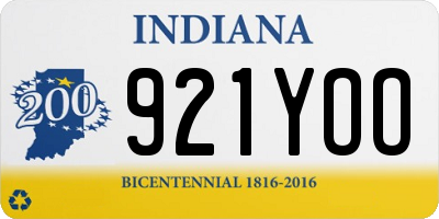 IN license plate 921YOO