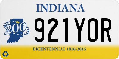IN license plate 921YOR