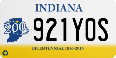IN license plate 921YOS