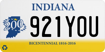 IN license plate 921YOU