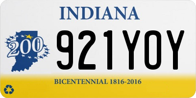 IN license plate 921YOY