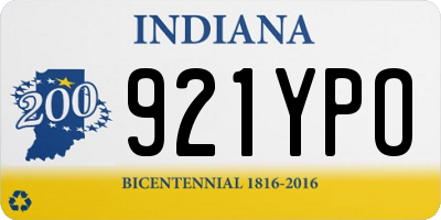 IN license plate 921YPO