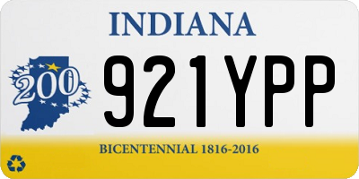 IN license plate 921YPP