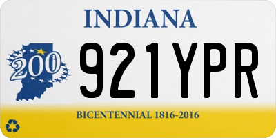 IN license plate 921YPR