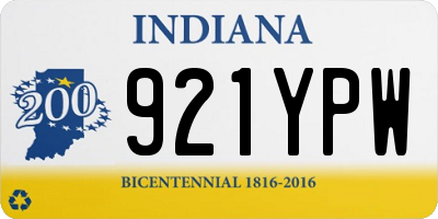 IN license plate 921YPW
