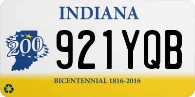 IN license plate 921YQB