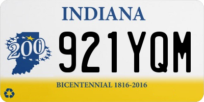 IN license plate 921YQM