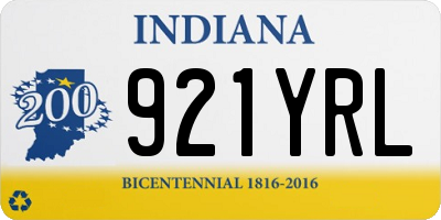 IN license plate 921YRL