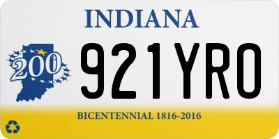 IN license plate 921YRO