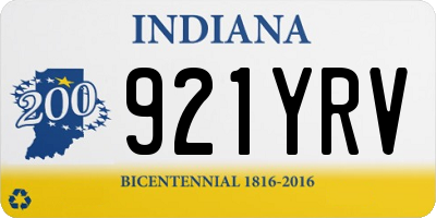 IN license plate 921YRV