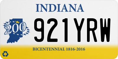 IN license plate 921YRW
