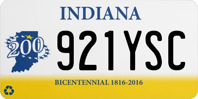 IN license plate 921YSC