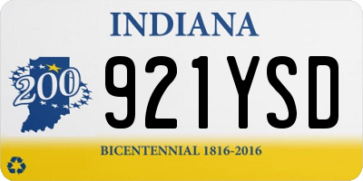 IN license plate 921YSD