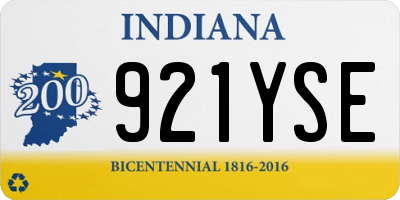 IN license plate 921YSE