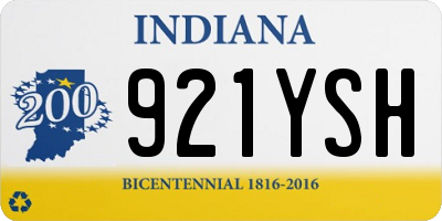 IN license plate 921YSH