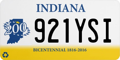 IN license plate 921YSI