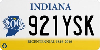 IN license plate 921YSK