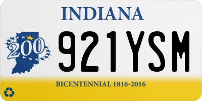 IN license plate 921YSM