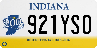 IN license plate 921YSO