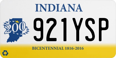 IN license plate 921YSP