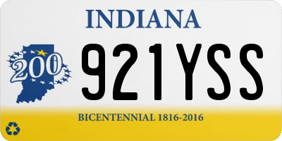 IN license plate 921YSS
