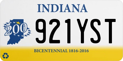 IN license plate 921YST