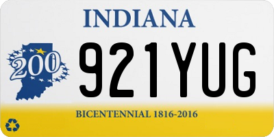IN license plate 921YUG
