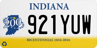 IN license plate 921YUW
