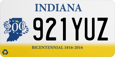 IN license plate 921YUZ