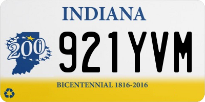 IN license plate 921YVM