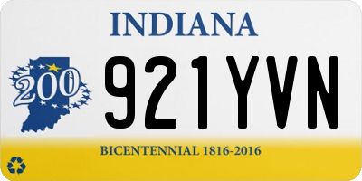 IN license plate 921YVN