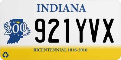 IN license plate 921YVX