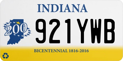 IN license plate 921YWB