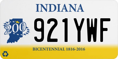 IN license plate 921YWF