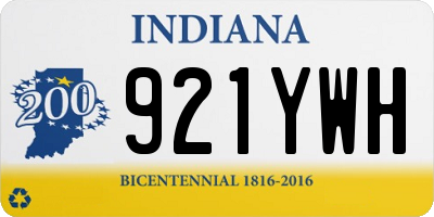 IN license plate 921YWH