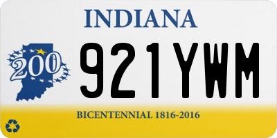 IN license plate 921YWM
