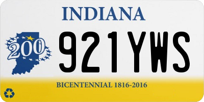 IN license plate 921YWS