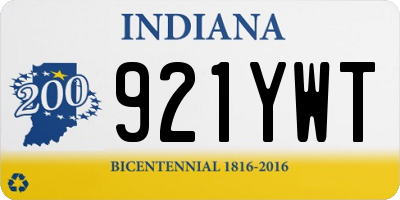 IN license plate 921YWT