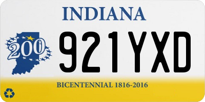 IN license plate 921YXD