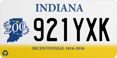 IN license plate 921YXK