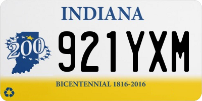 IN license plate 921YXM