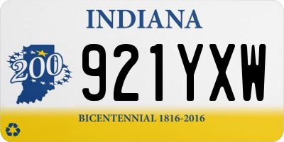 IN license plate 921YXW