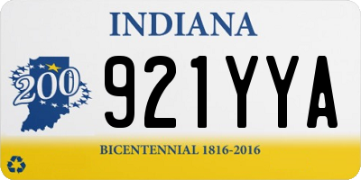IN license plate 921YYA