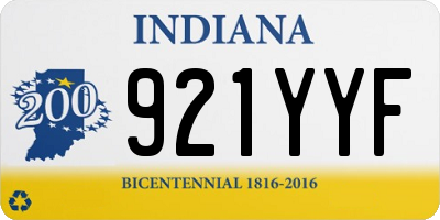 IN license plate 921YYF