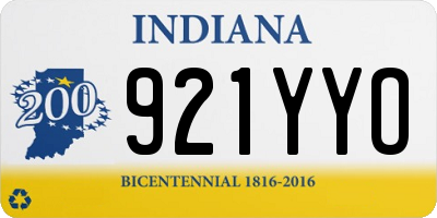IN license plate 921YYO