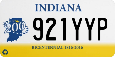 IN license plate 921YYP