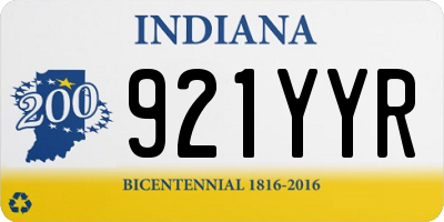 IN license plate 921YYR